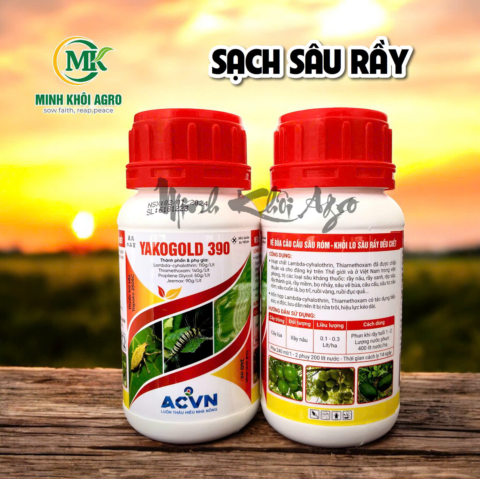 Thuốc trừ sâu YAKOGOLD 390 - Chai 240ml (Công thức Yapoko cải tiến).